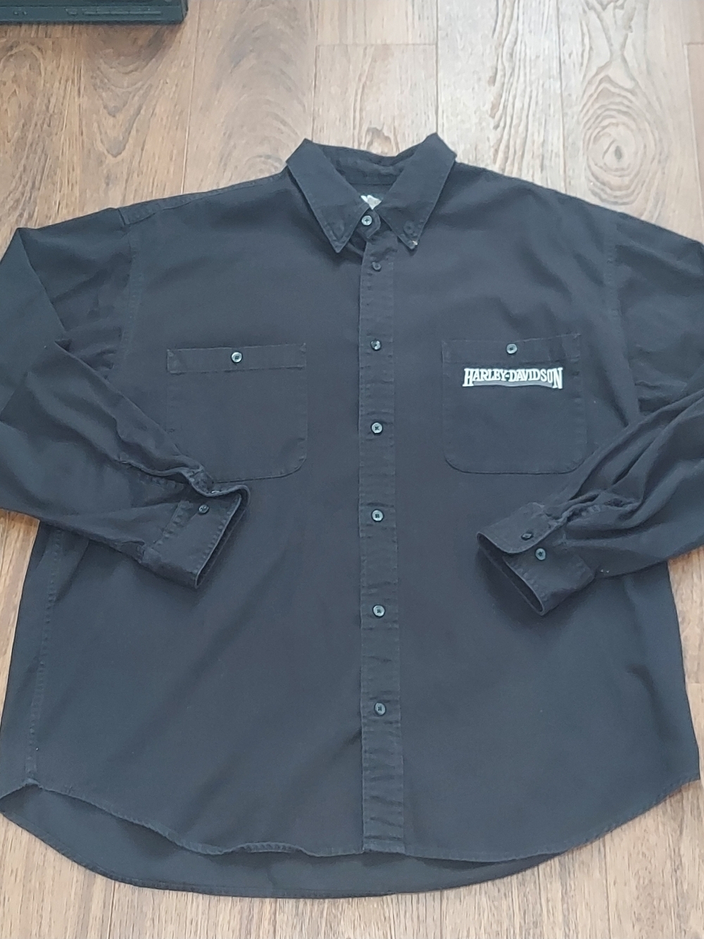 Harley-Davidson Black Button-Down Long Sleeve Work Shirt